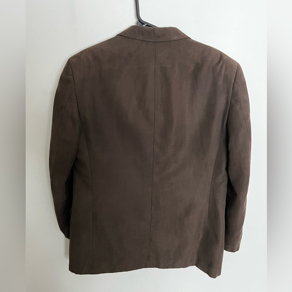 Brown faux suede Andrew Fezza sport coat blazer - Picture 2 of 4